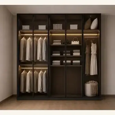 09 Glass Closet Bed Room Collection