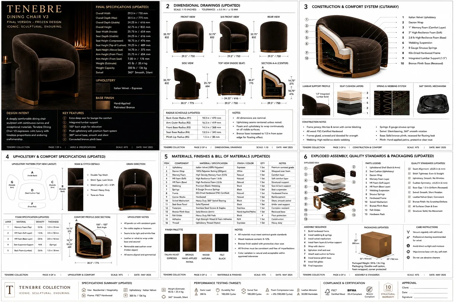 DINING CHAIR V3 specification sheet